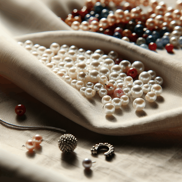 перлинний бісер на м'якій тканині з яскравими випадковими міксами бісеру та обіймачами для намистин, що підкреслюють творчість у бісероплетінні