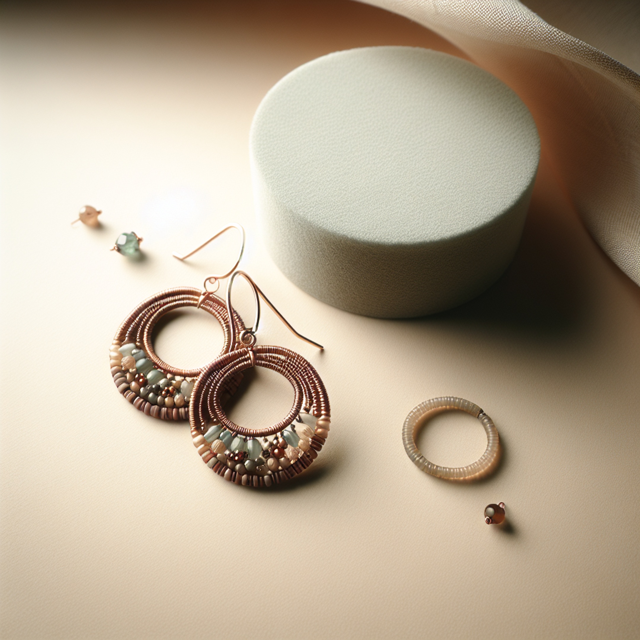 Швидкий майстер-клас: сережки з бісеру й каміння та кільце з Toho на мононитці за 45 хв