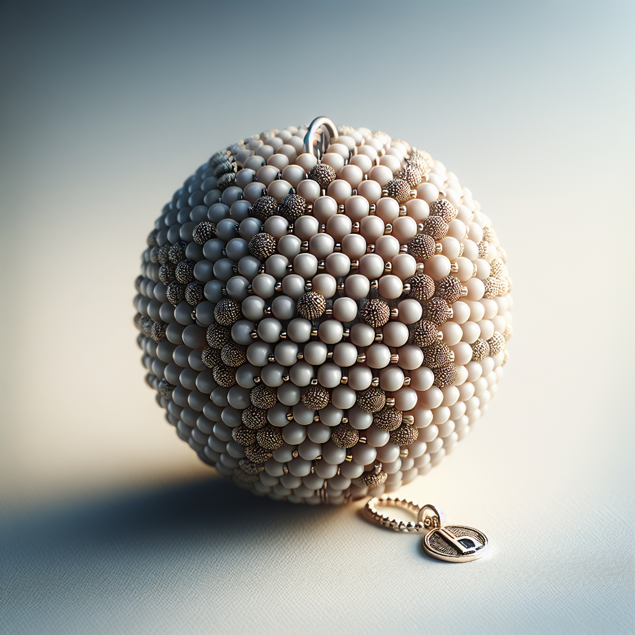 Майстер-клас 30-60 хв: бісерна куля з циліндричного бісеру з обіймачами і міні-кулоном з буквою