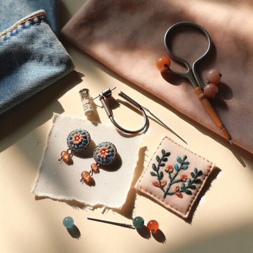 Сережки‑гвоздики з бісеру, брелок для сумки та вишивка на джинсах – швидкі проєкти і оформлення подарункового сету