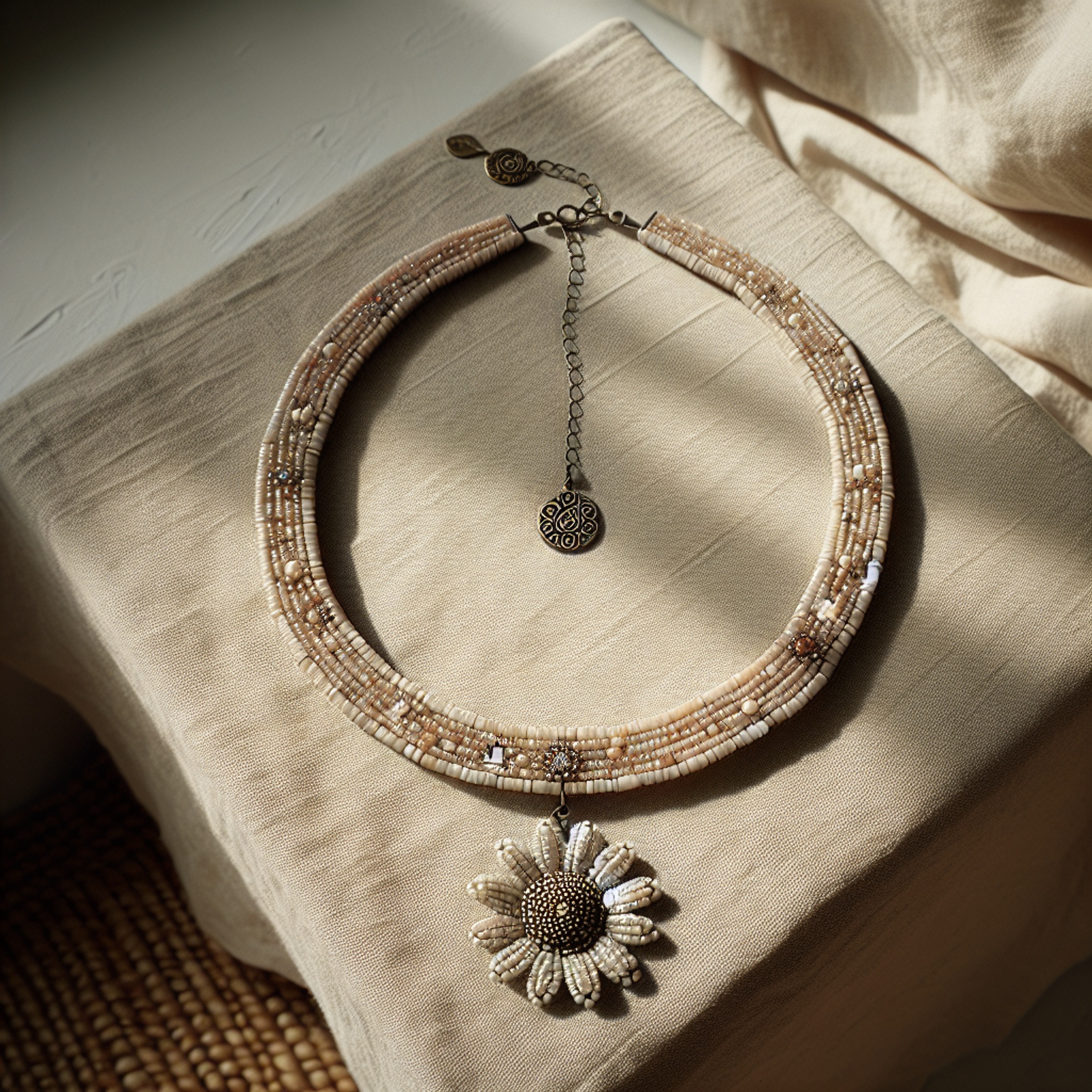 Експрес‑майстер‑клас: кольє‑комірець з ромашкою з бісеру й кулоном‑мандалою за вечір – ідея для швидкого подарунка