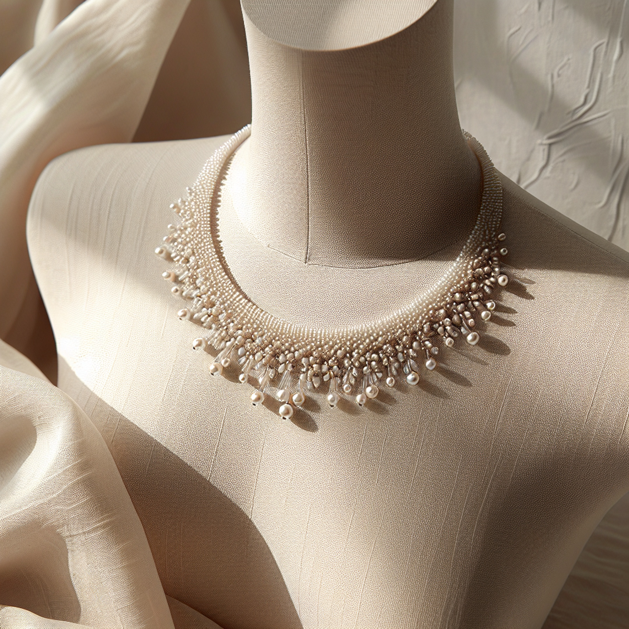 Мононитка: мінімалістичне намисто для нареченої, крупний план японського бісеру й перлин, експеримент з кольором у пастельних тонах