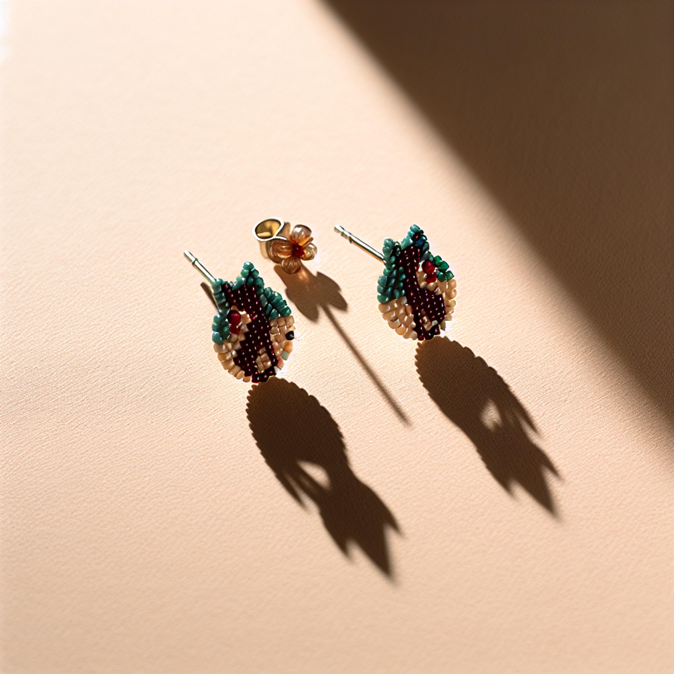 Майстер-клас: сережки-гвоздики в техніці RAW з тваринними мотивами і міні-квітами з дешевого китайського бісеру