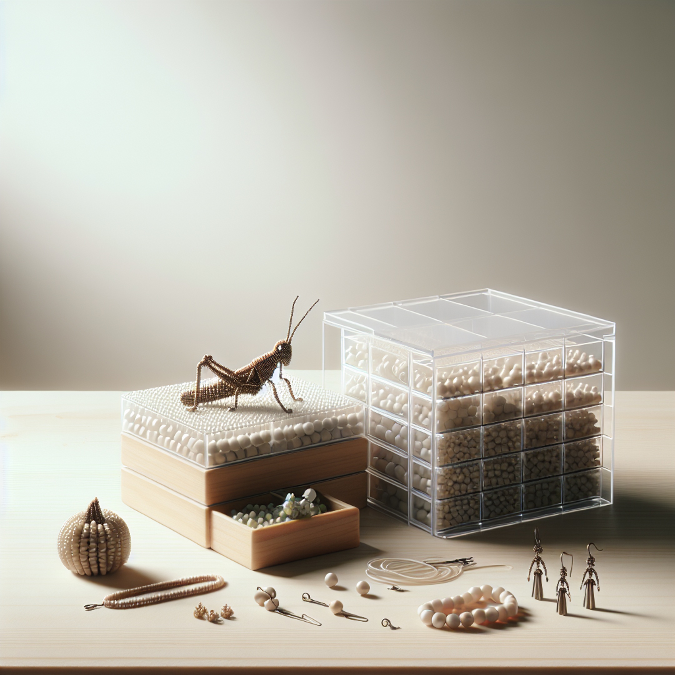 Інсталяції з органайзерів для бісеру: бісерні коники й букети з бісеру для магазину та майстер-класів