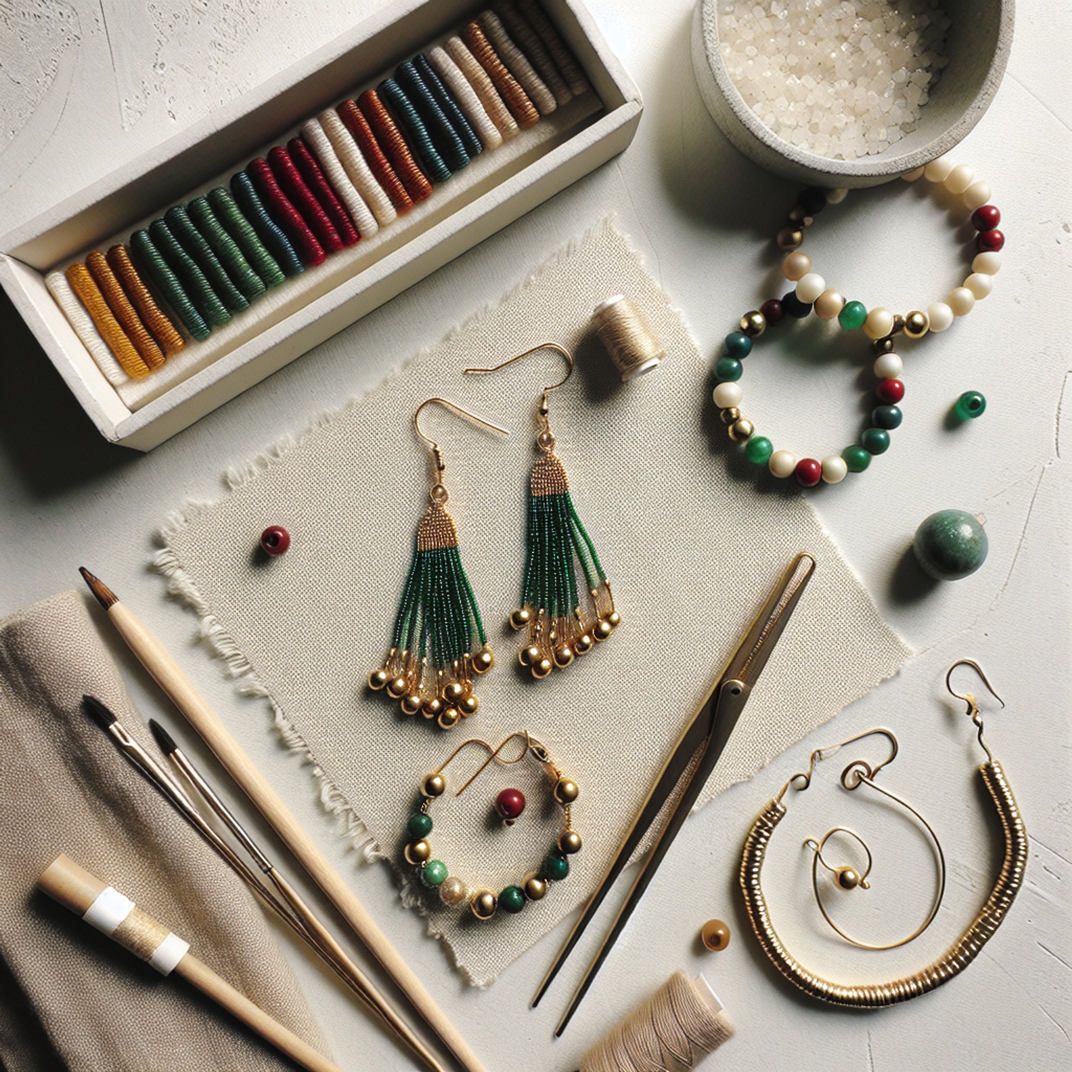 Покроковий майстер-клас: сережки з бісеру й браслет на резинці для новорічного воркшопу за 30-60 хв