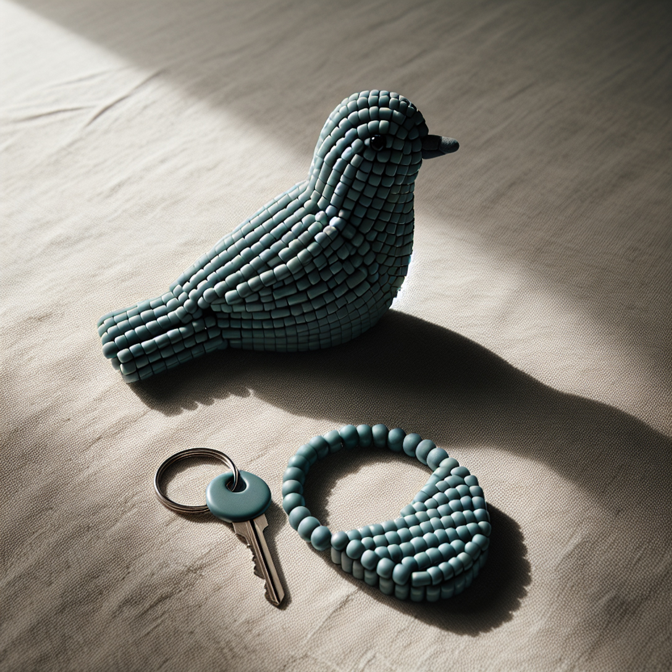 Брелок-птах і ключниця з циліндричного бісеру в одному тоні – майстер-клас за вечір для last-minute подарунка