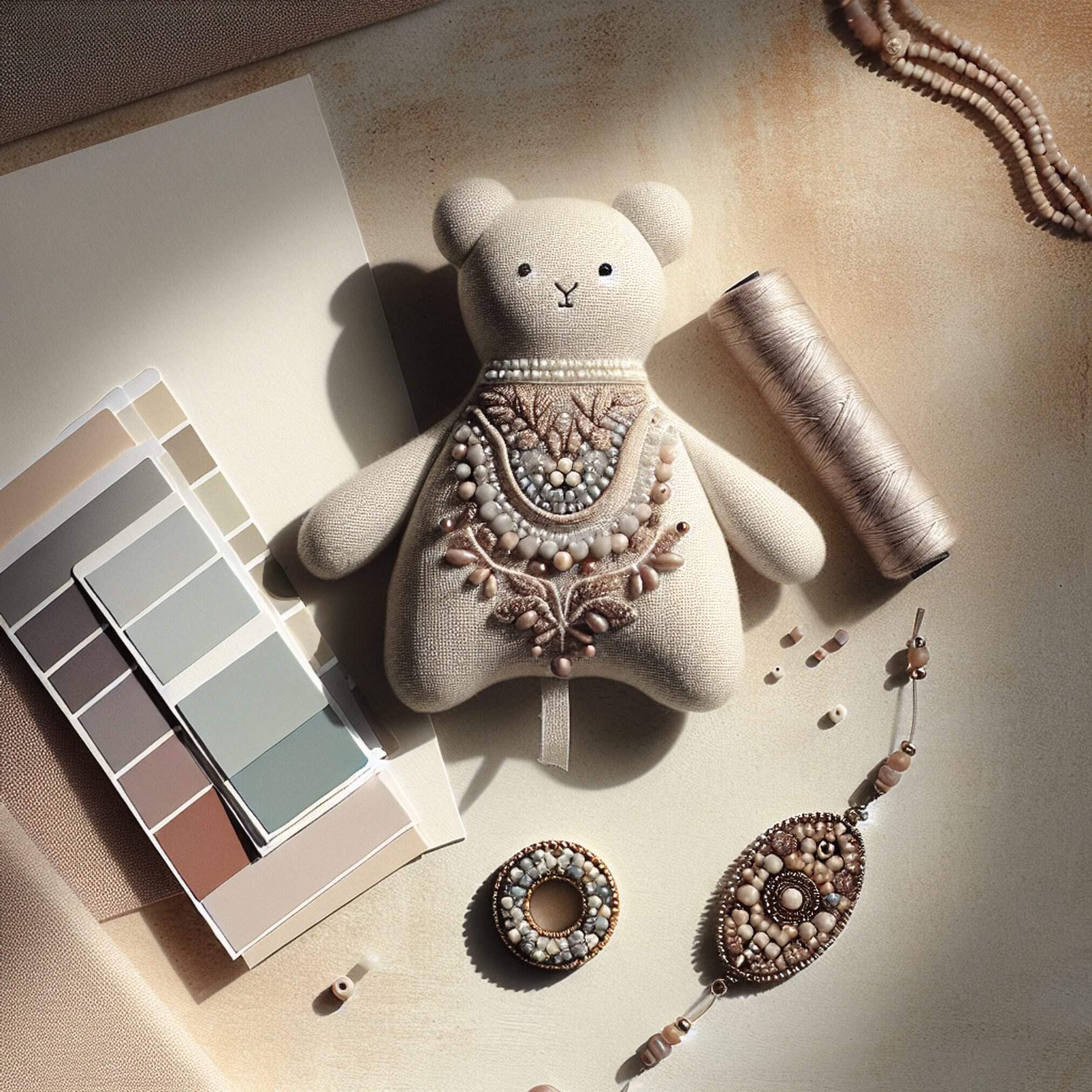 Мінімалістичний мудборд для нових колекцій: м'яка іграшка з бісеру з оригінальним чеським бісером і двошарове кільце