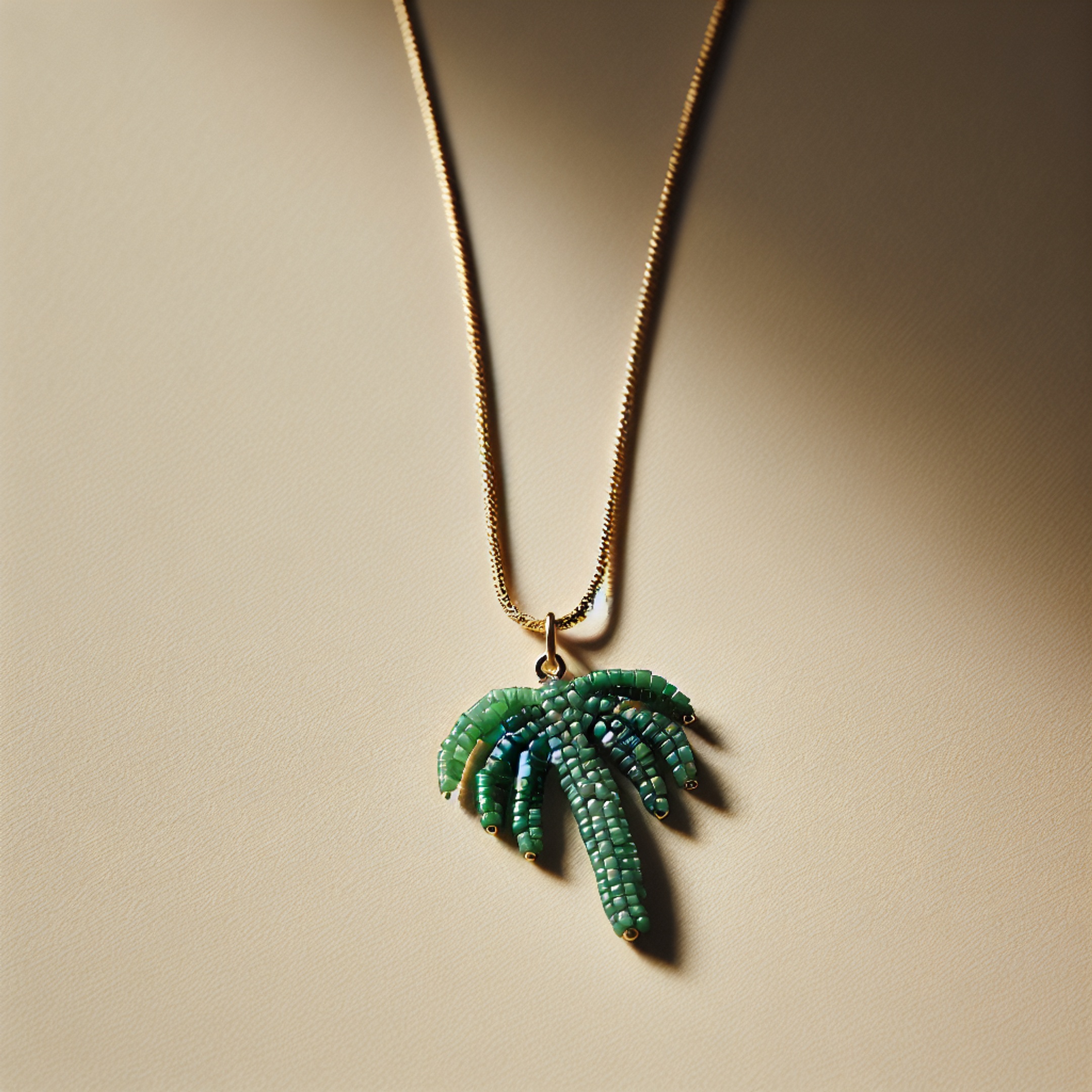 Швидка схема плетіння маленької пальми з бісеру на ланцюжку – майстер-клас для валентинки