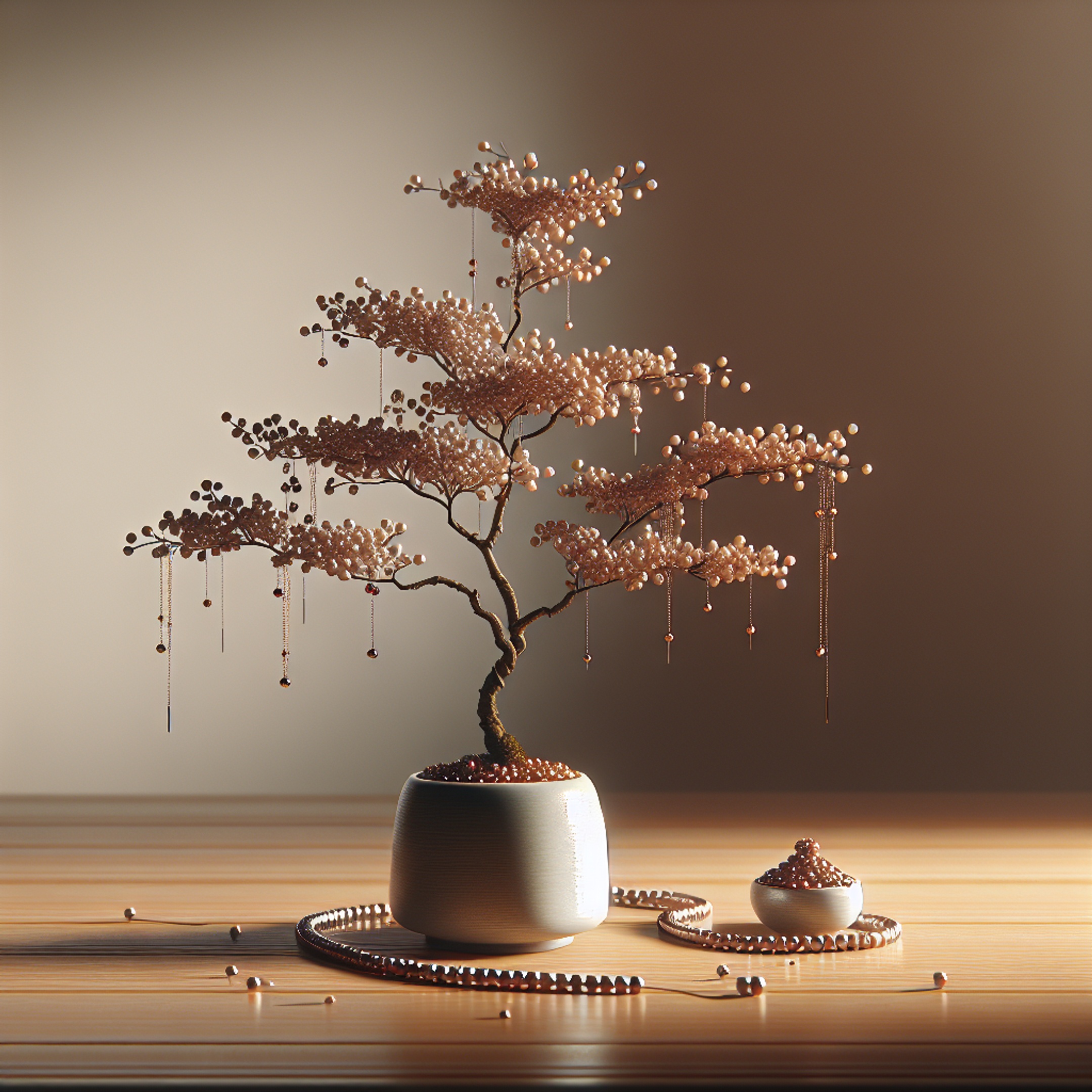 Бонсай і новорічні гірлянди з бісеру для цілорічного інтер’єру: ідеї, адаптація та поради