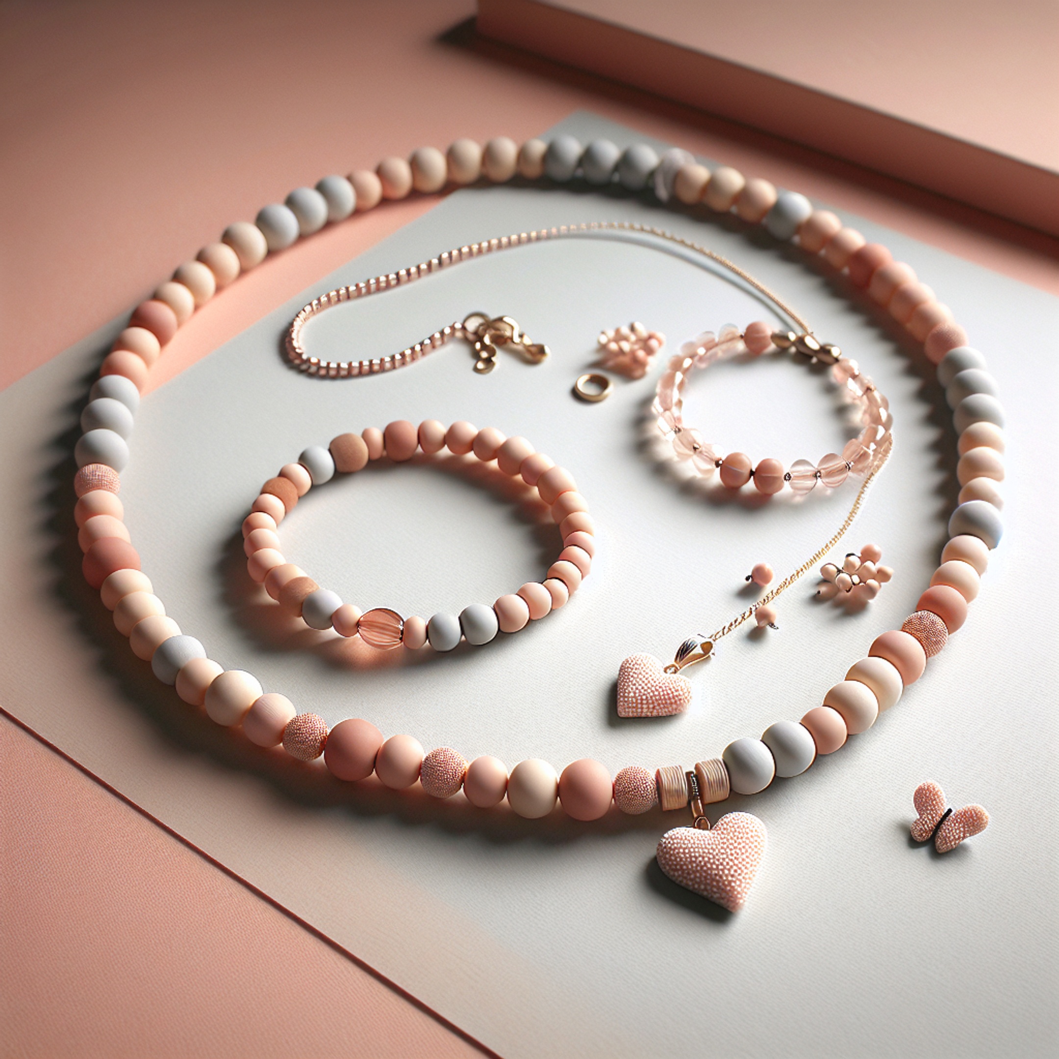 Б’юті-набір до Дня закоханих: фото-урок і шаблони для об’ємного намиста з бісеру, браслета на гумці й кулона-серця