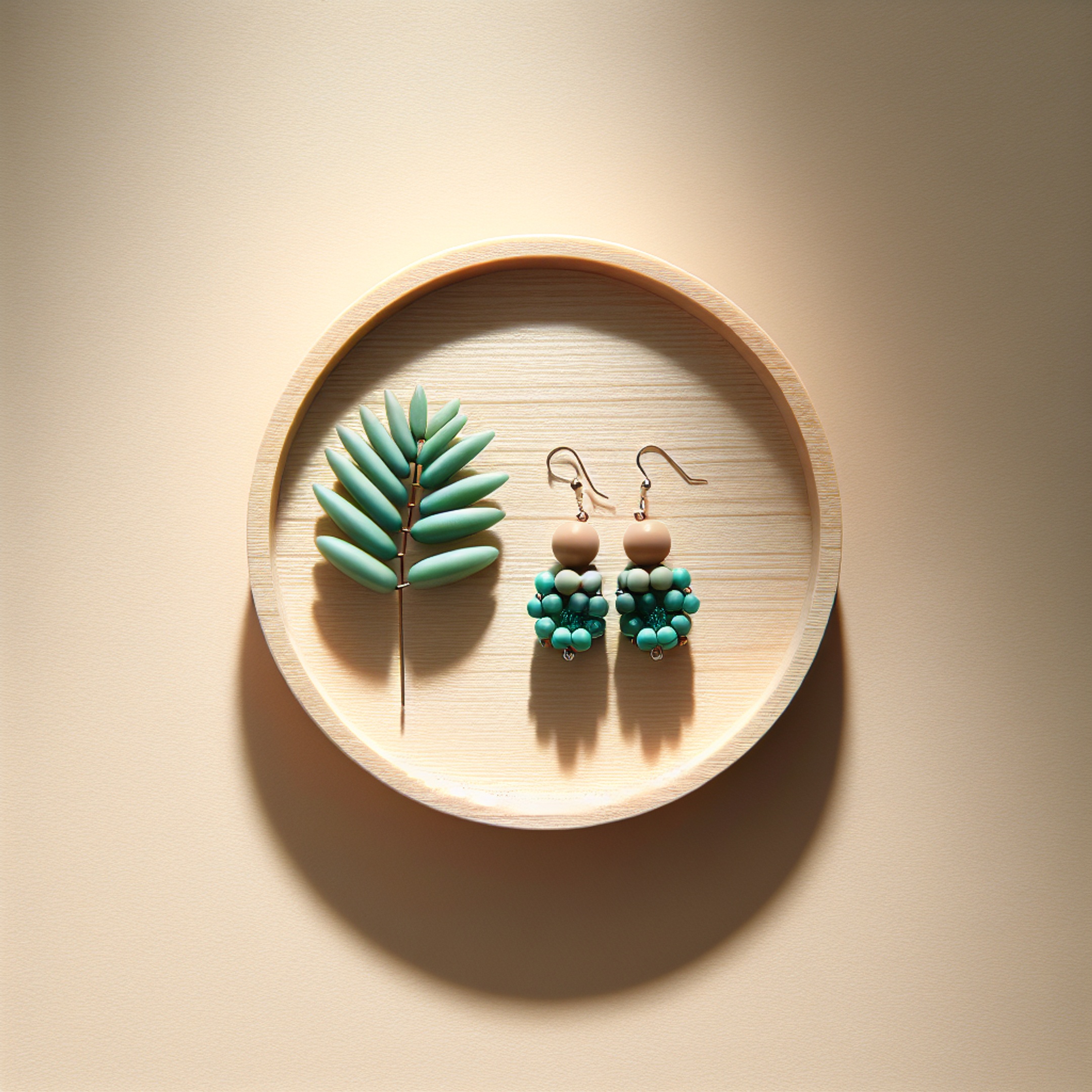 7 днів натхнення: флешчелендж “Природа в прикрасі” – сережки Toho, намисто з бісерним плетенням і міні-пальма