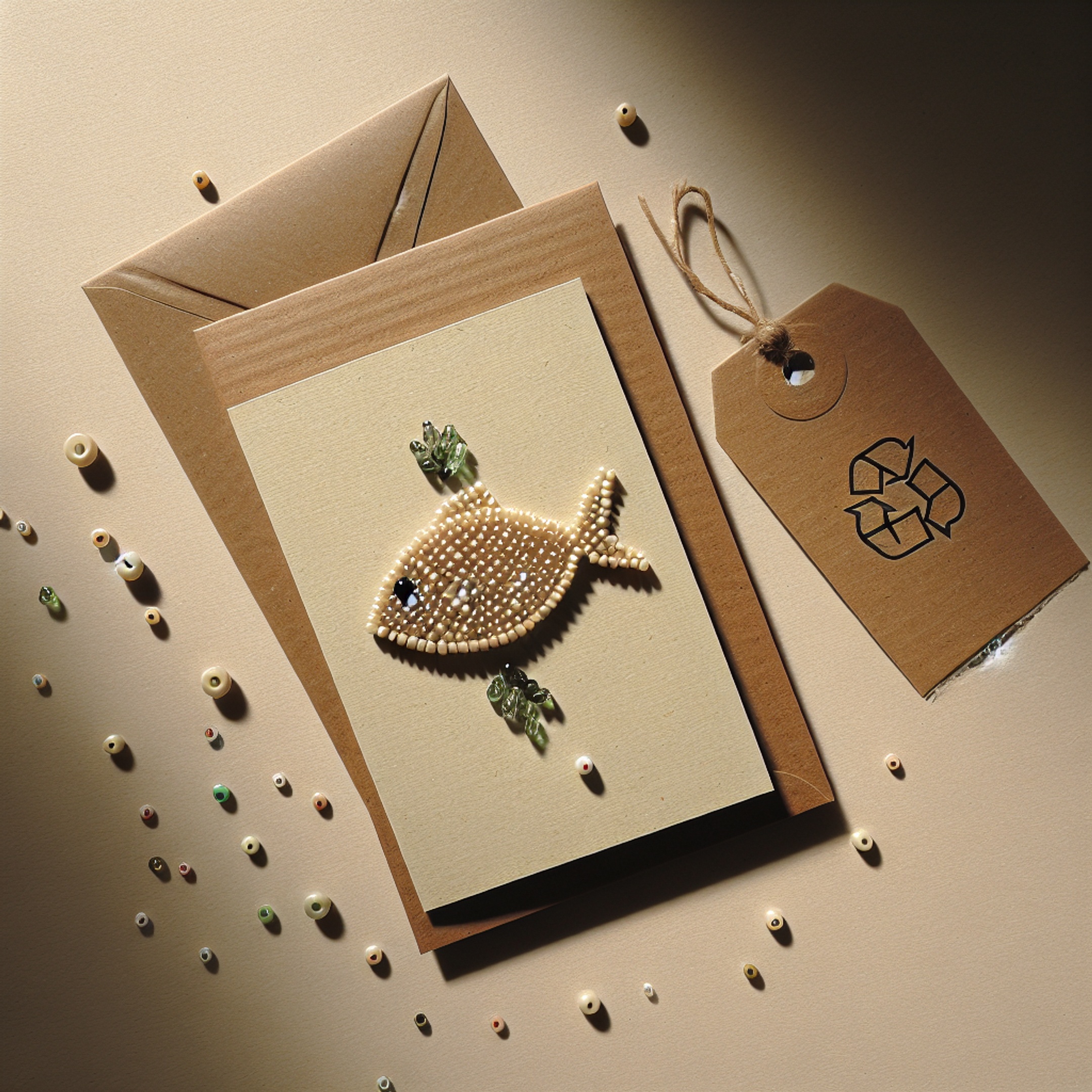 Еко-майстерня: як зробити листівки з бісеру та бісерних рибок із скляних намистин і пакування до Global Recycling Day