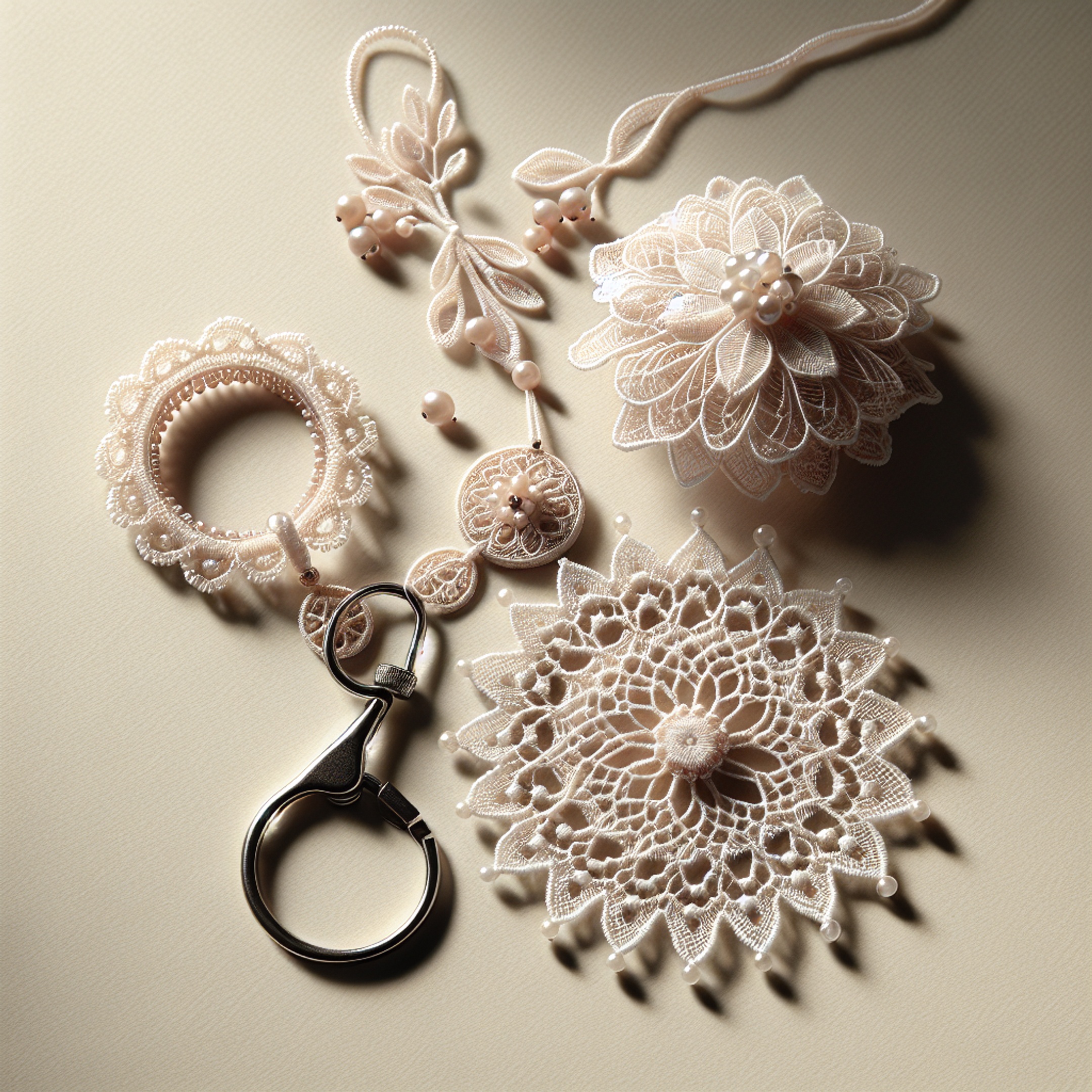 Ажурне плетіння для початківців: 3 покрокові проєкти – кільце з квіткою, підвіска і брелок на карабіні
