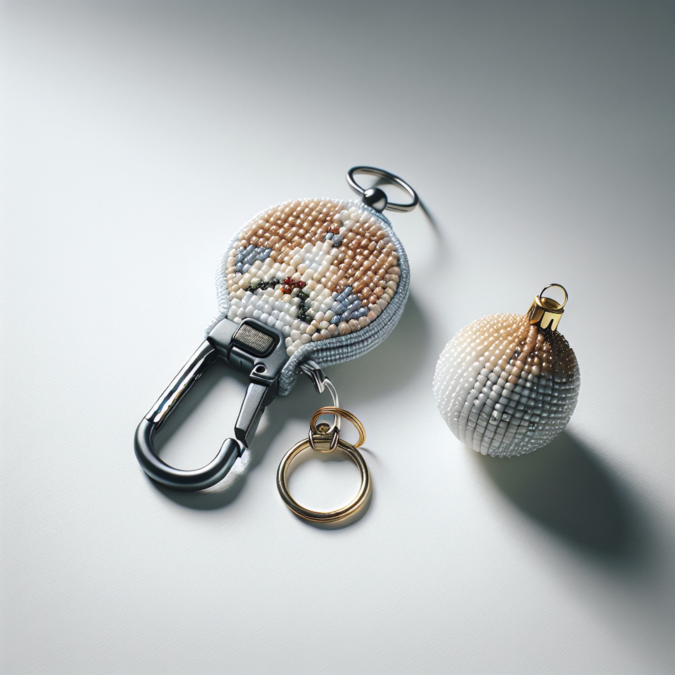 Швидкі проєкти на вихідні: ключниця з бісеру на карабіні і міні бісерна ялинка-брелок