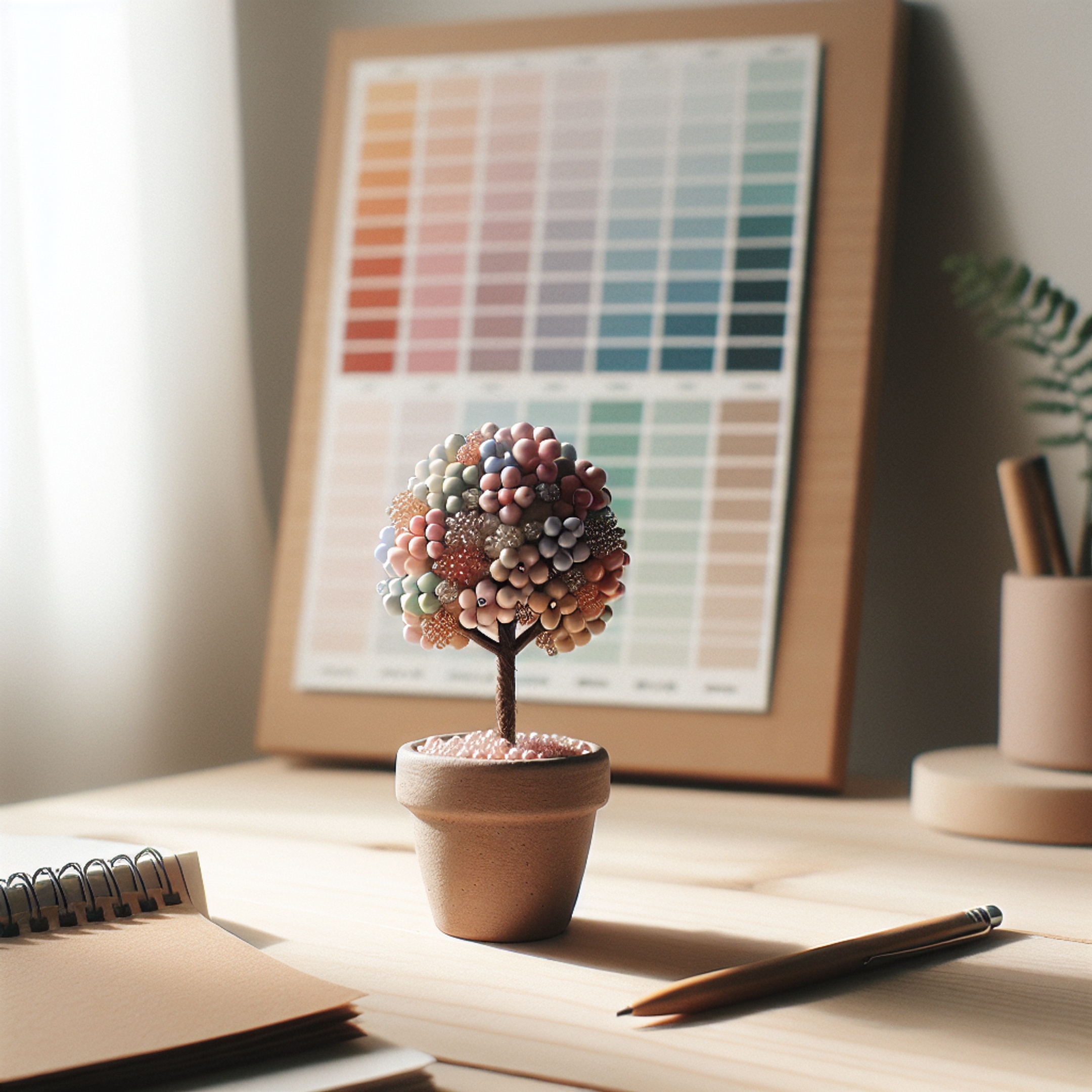 Бісер для початківців: майстер-клас – мудборд і стартовий набір для створення весняного деревця з квітами